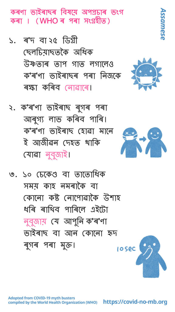 assamese অসময covid19 myth busters in world languages